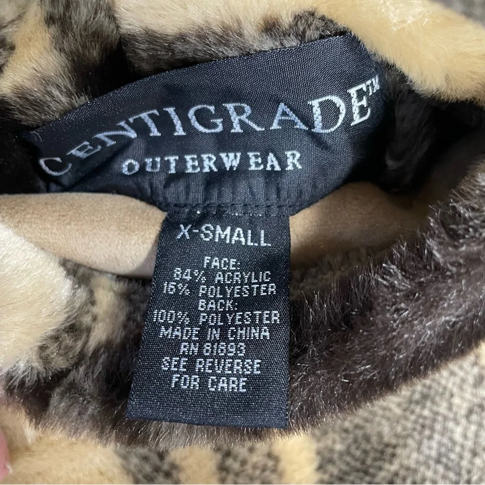 Vintage Y2K 90s Faux Suede Tan & Plaid Reversible Hooded Toggle Coat Jacket - Picture 12 of 13